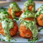 Salmon Balls with Creamy Avocado Sauce