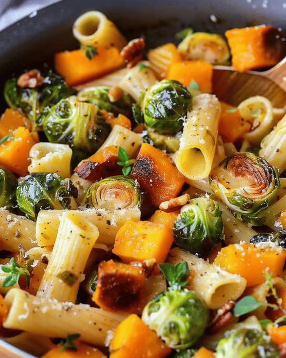 Brussels Sprouts and Butternut Squash Pasta