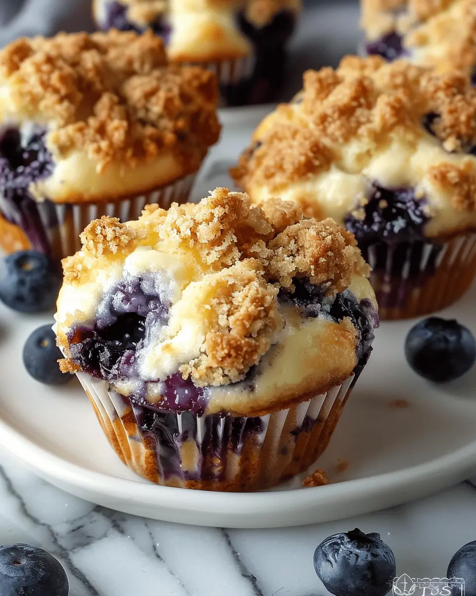 Blueberry Cheesecake Crumble Muffins: Easy and Irresistible Delight