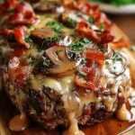 Sumptuous Bacon Mushroom Swiss Cheese Meatloaf Delight