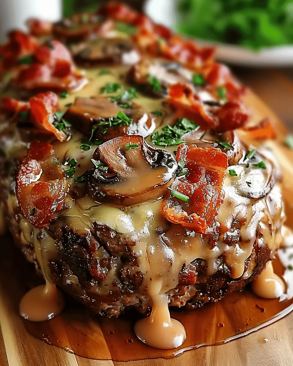 Turkey Bacon Mushroom Swiss Cheese Meatloaf Delight Recipe to Savor
