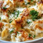 Garlic Parmesan Chicken Alfredo Bake