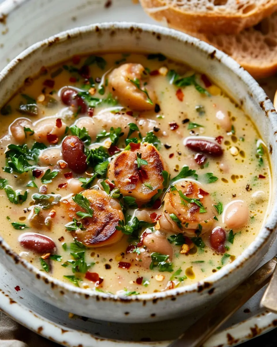 Cozy Creamy Bean Soup with Turkey Bacon: A Heartwarming Delight