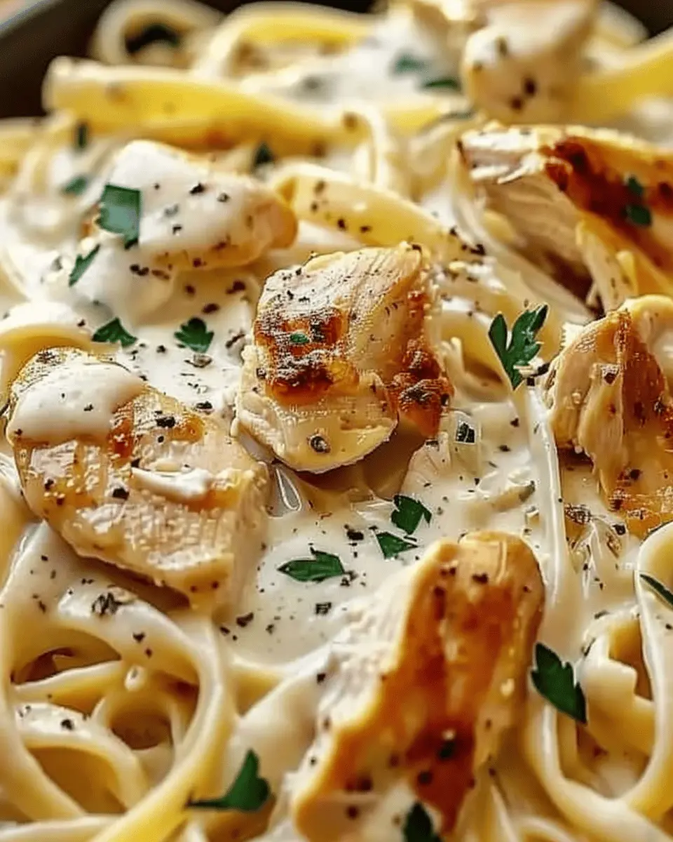 Chicken Alfredo Pasta with Turkey Bacon: A Creamy Delight at Home