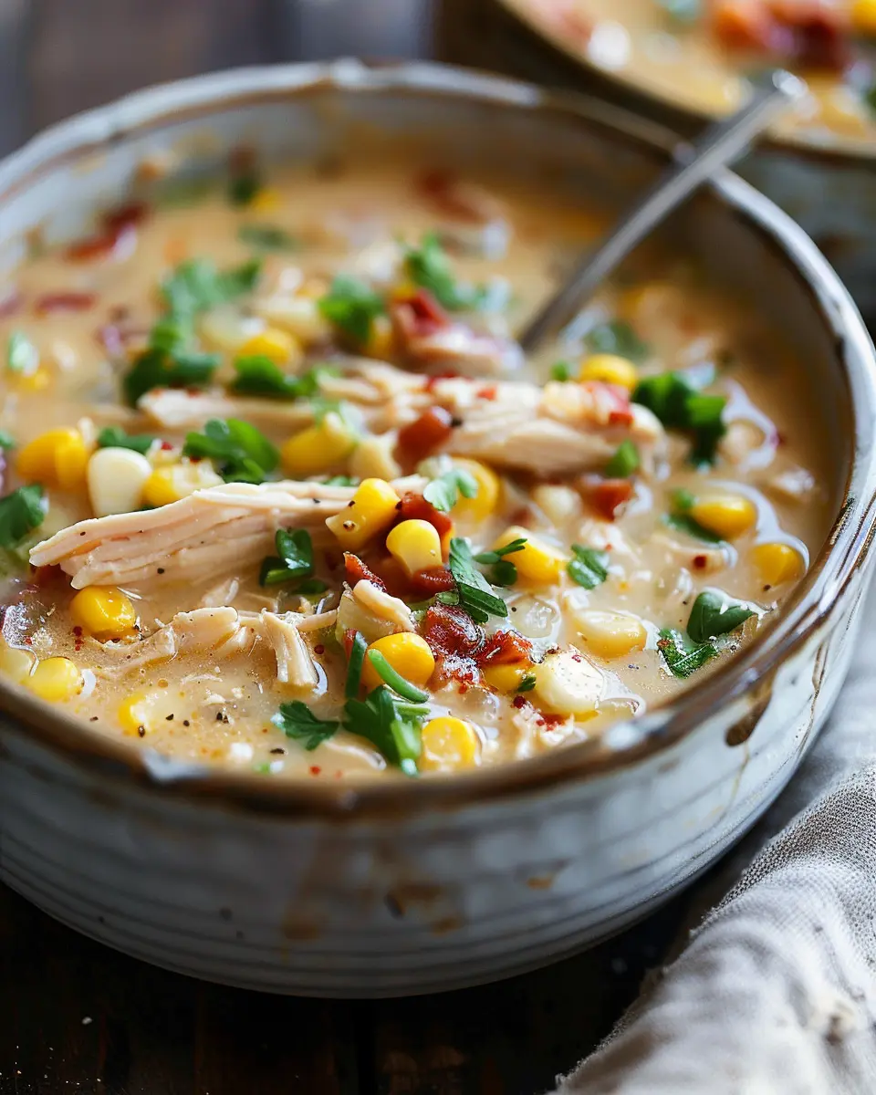 Chicken and Corn Chowder: Easy Comfort with Turkey Bacon Delight