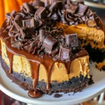 Indulge in Copycat Chunkin’ Chocolate Pumpkin Cheesecake