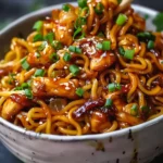 Sticky Garlic Chicken Noodles Recipe