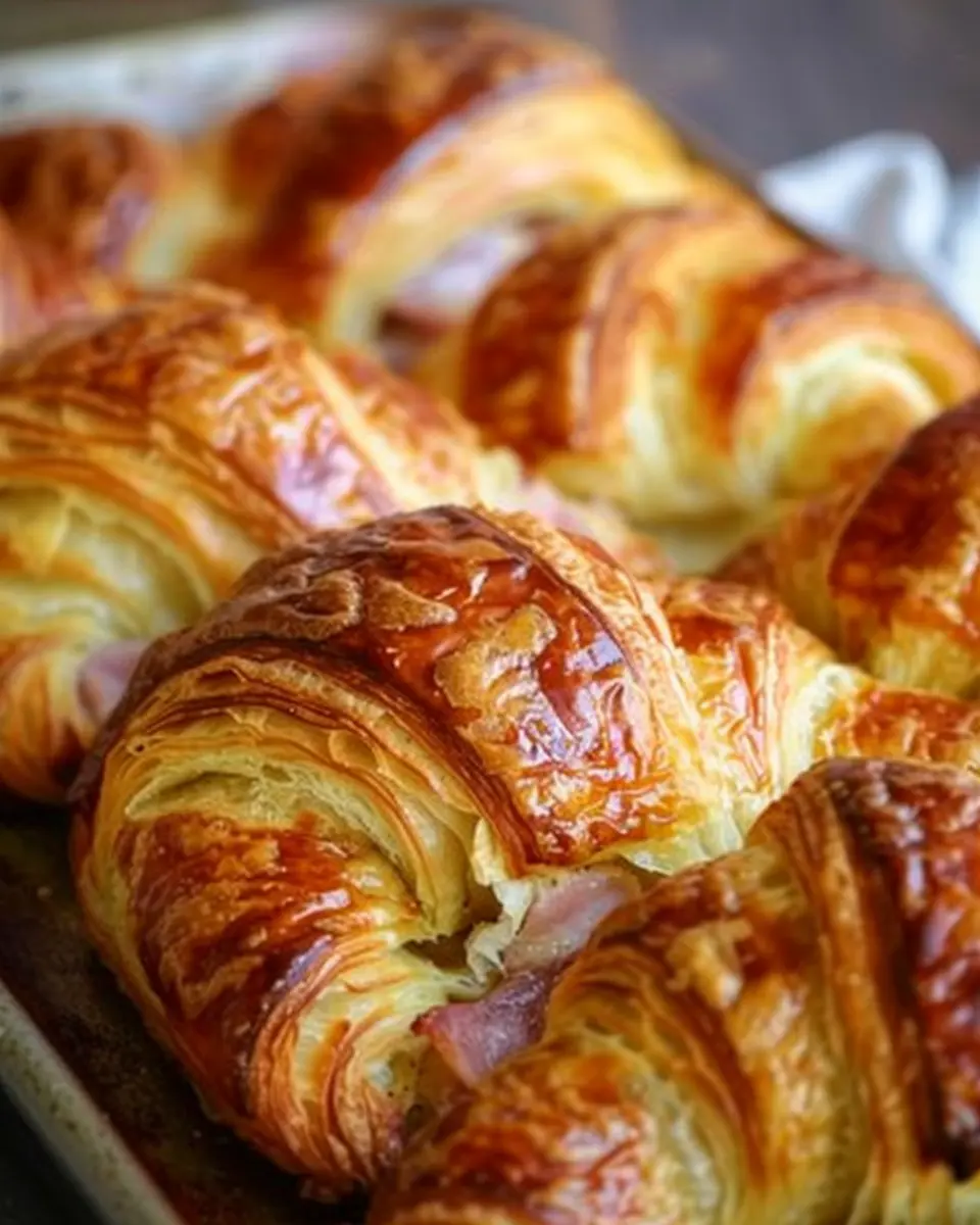 Croissant Bake: Indulgent Comfort Food with Turkey Bacon and Chicken Ham