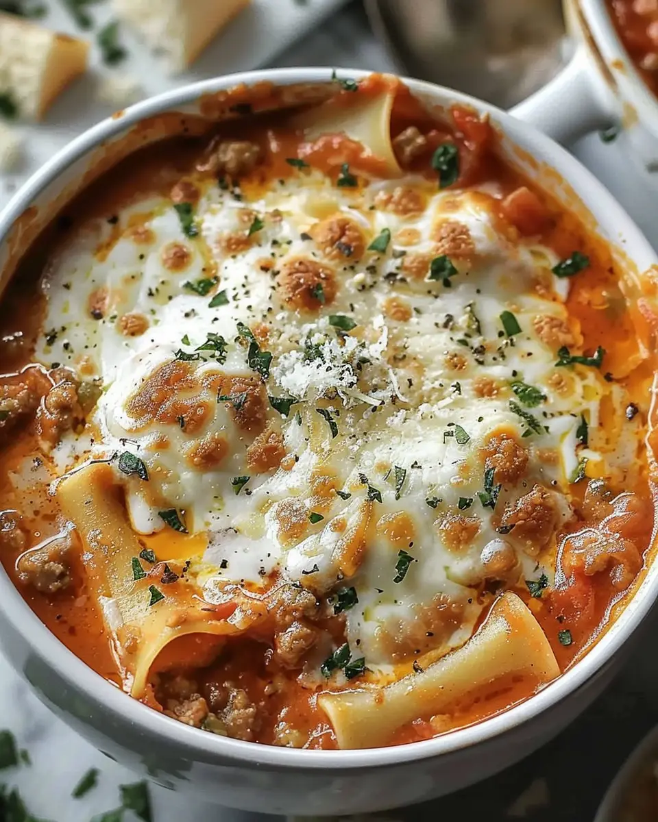 Extra Cheesy Creamy Lasagna Soup for Cozy Nights In Delight
