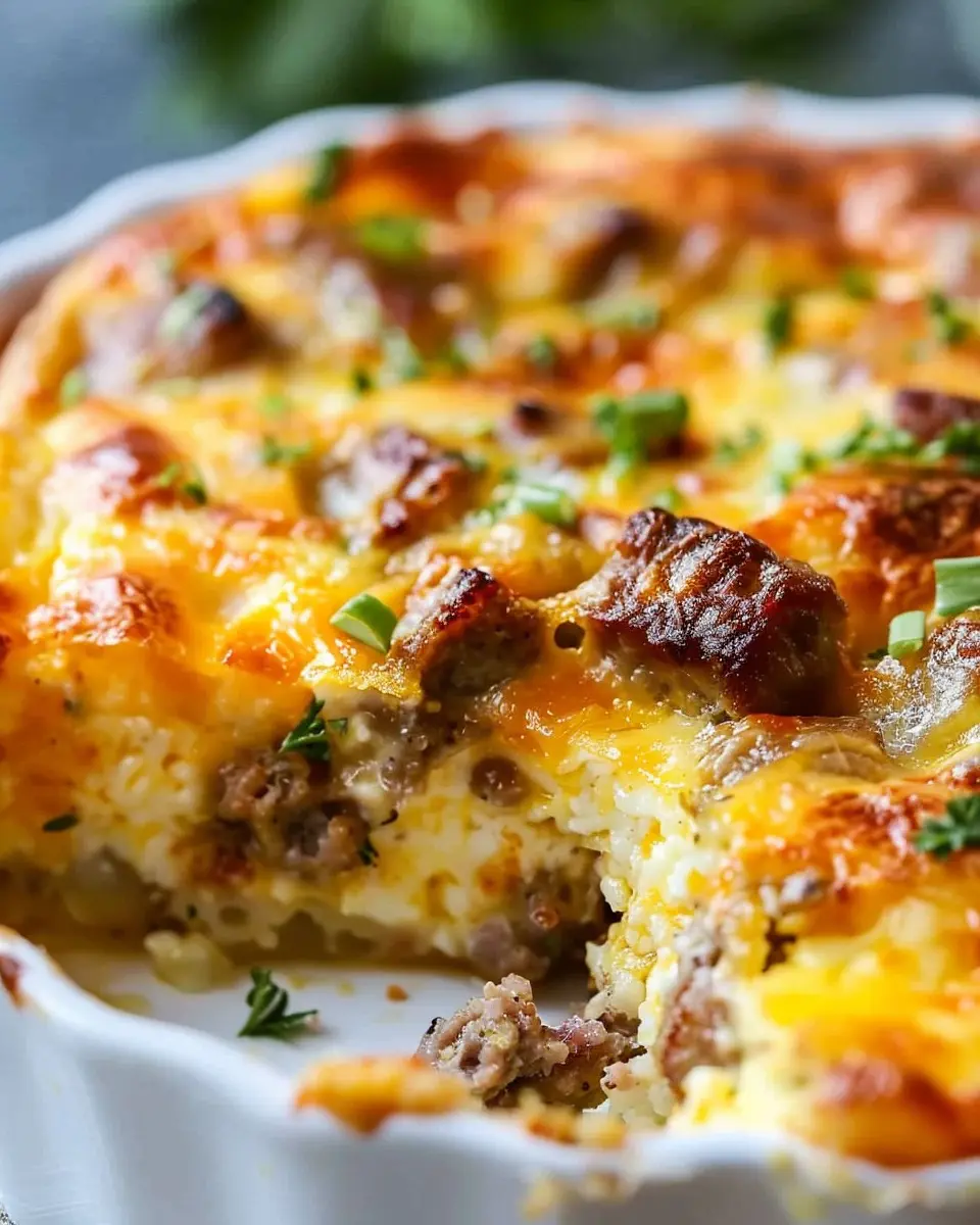 Breakfast Sausage Casserole: Easy Recipe with Turkey Bacon and Chicken Ham