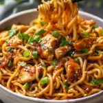 Sticky Garlic Chicken Noodles Recipe