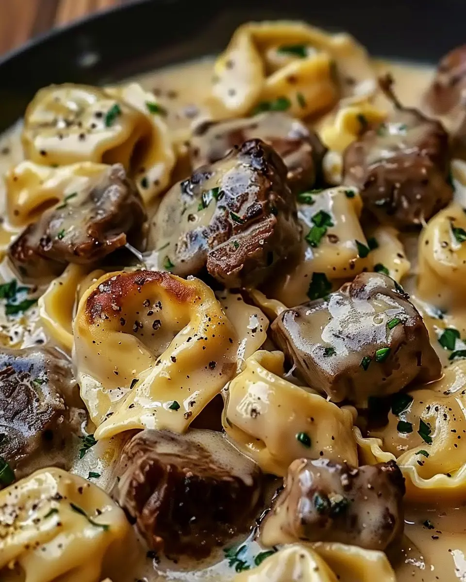 Cracked Garlic Steak Tortellini in Creamhouse Sauce Bliss Recipe