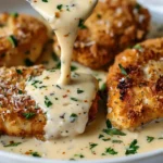 Creamy Parmesan Crusted Chicken with Garlic Sauce