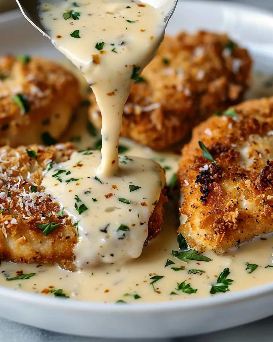 Creamy Parmesan Crusted Chicken with Garlic Sauce: An Easy Delight