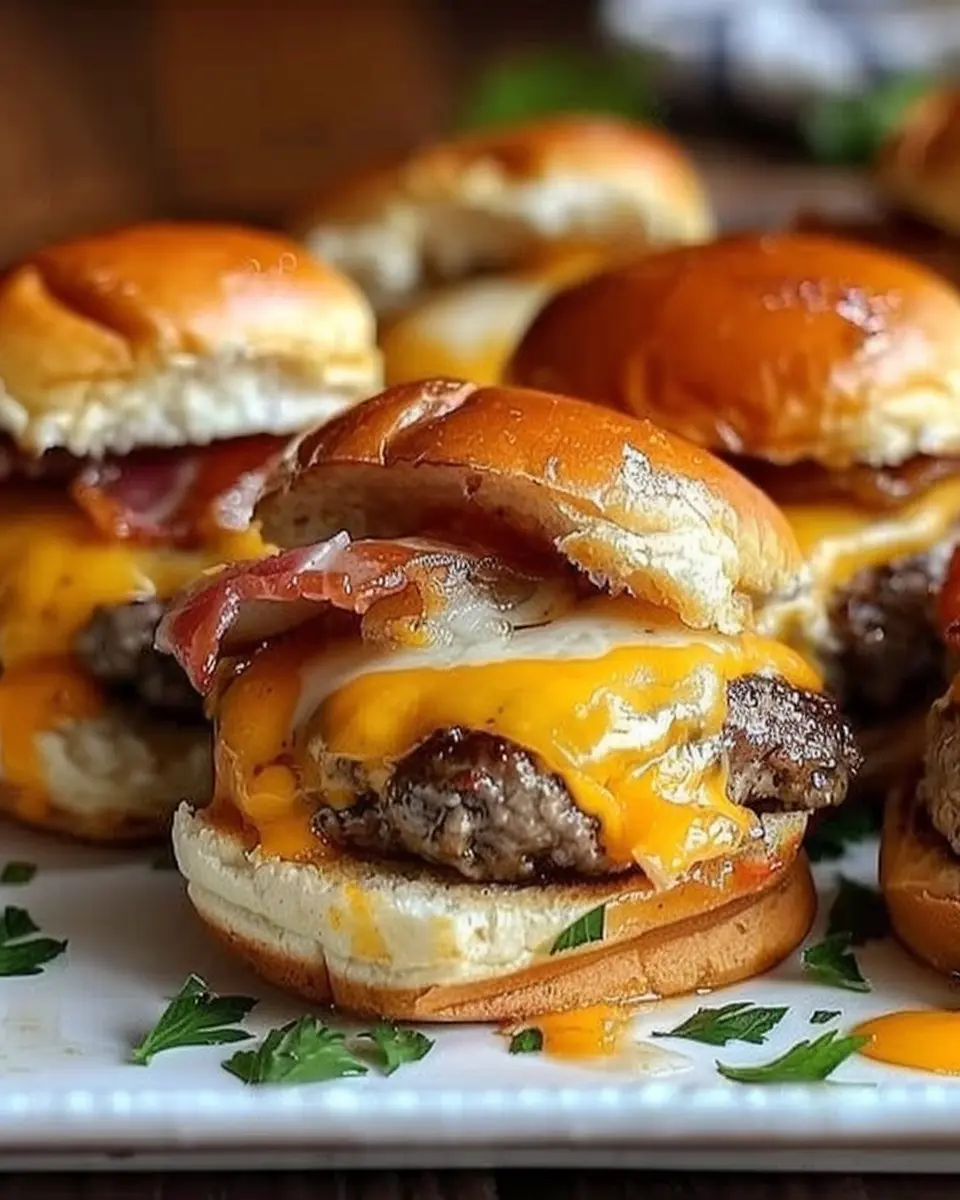 Hearty Cowboy Breakfast Sliders with Turkey Bacon and Chicken Ham