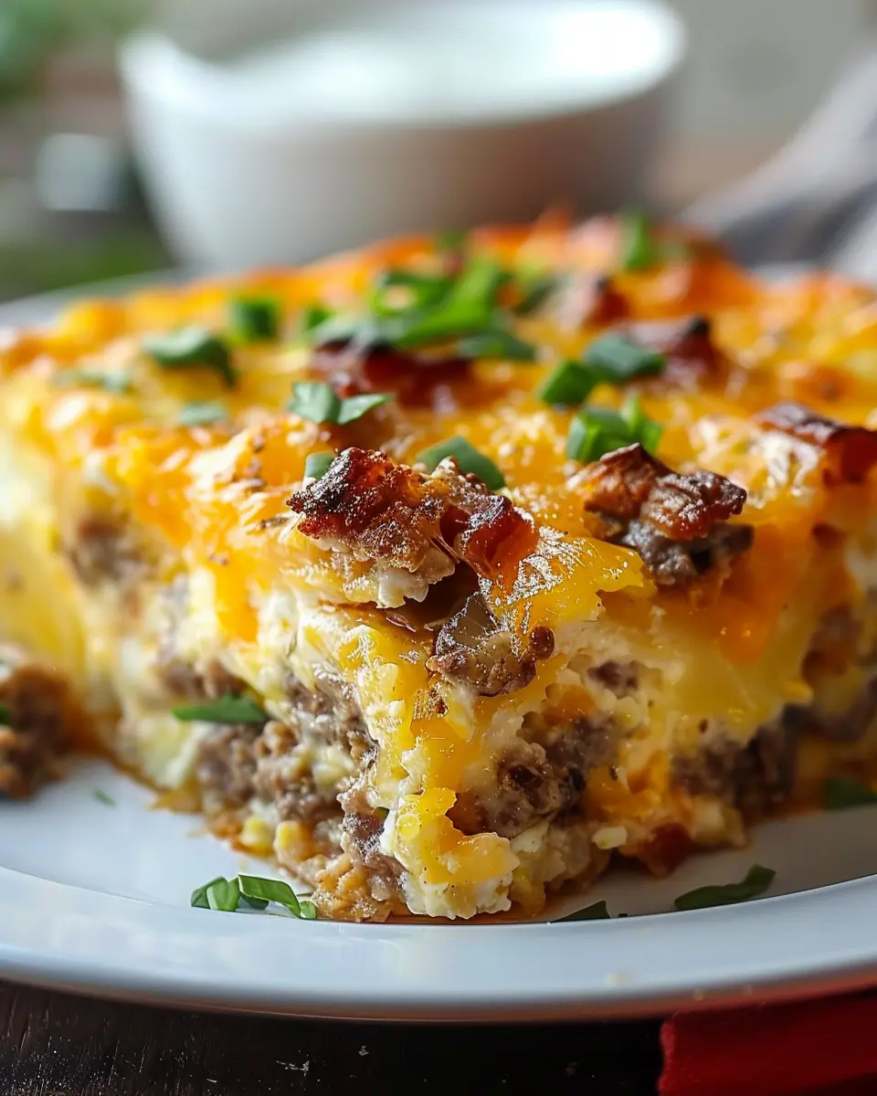 Overnight Breakfast Casserole: Easy Turkey Bacon &amp; Chicken Ham Delight