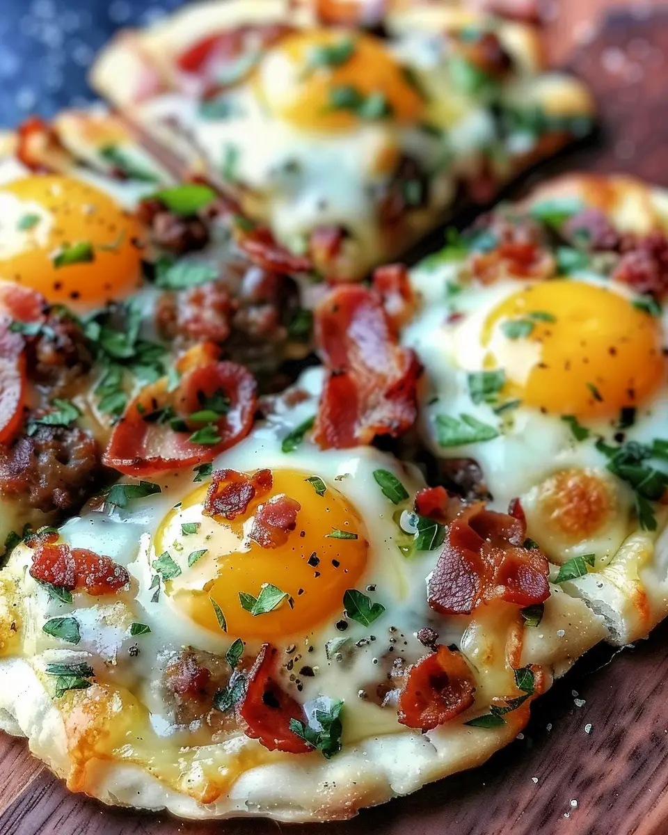 Breakfast flatbreads with sausage turkey bacon: A quick and easy delight