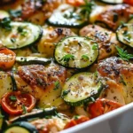 Mediterranean Chicken Zucchini Bake