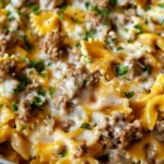 Cajun Cream Cheese Alfredo Bowties with Spiced Ground Beef