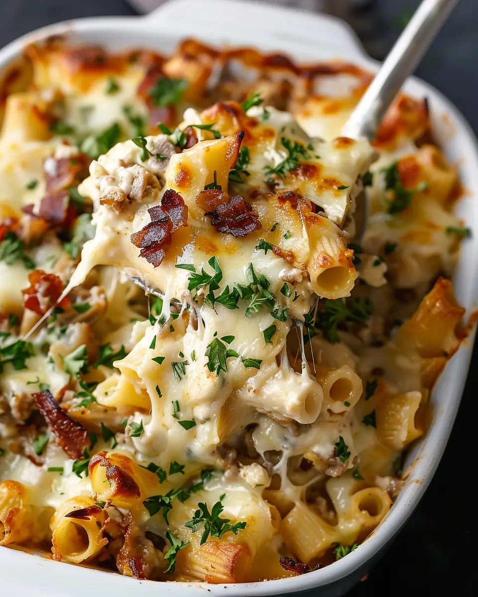 Crazy Good Casserole with Turkey Bacon and Chicken Ham Delight