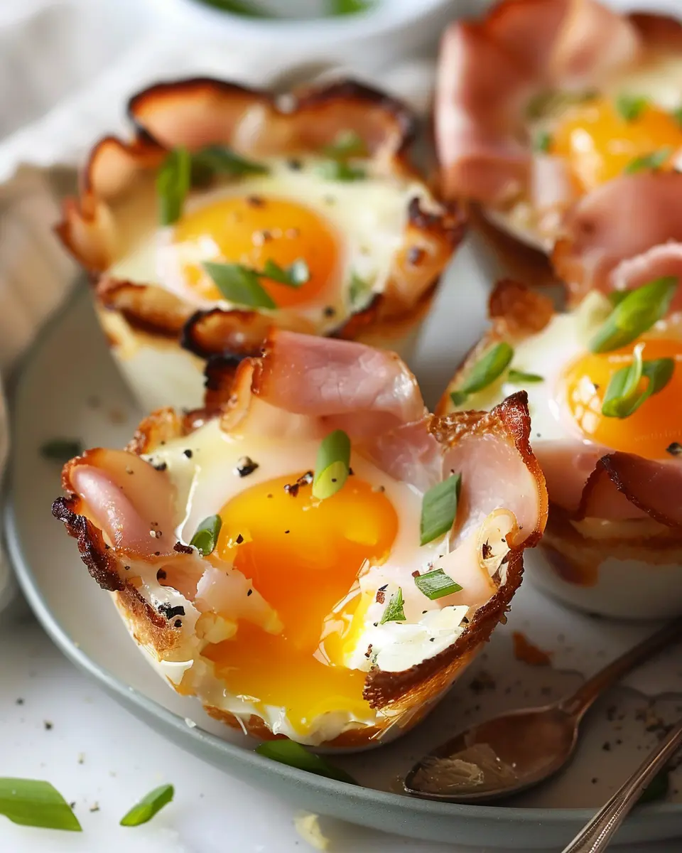 Ham and Cheese Egg Cups with Turkey Bacon and Chicken Ham Delight