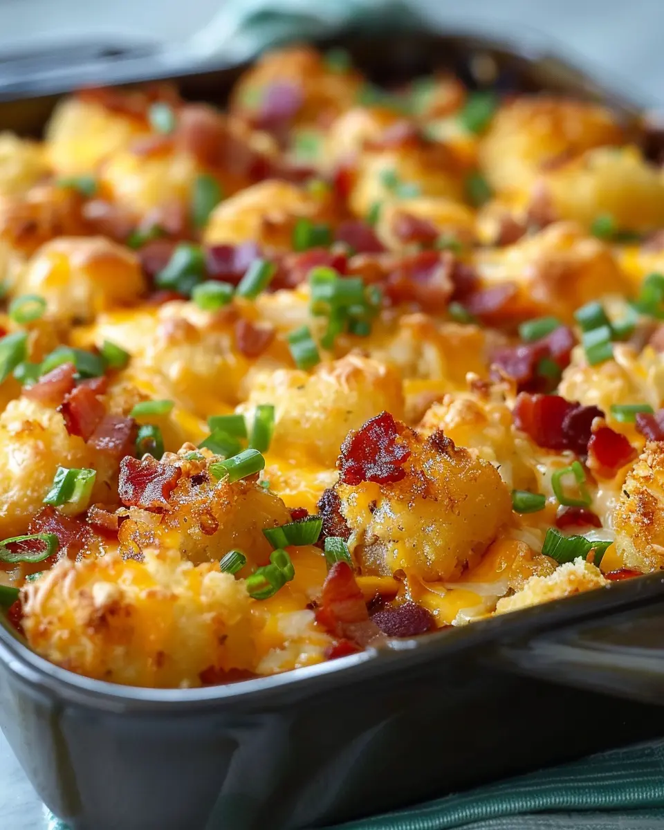 Cracked Out Tater Tot Breakfast Casserole with Turkey Bacon Twist