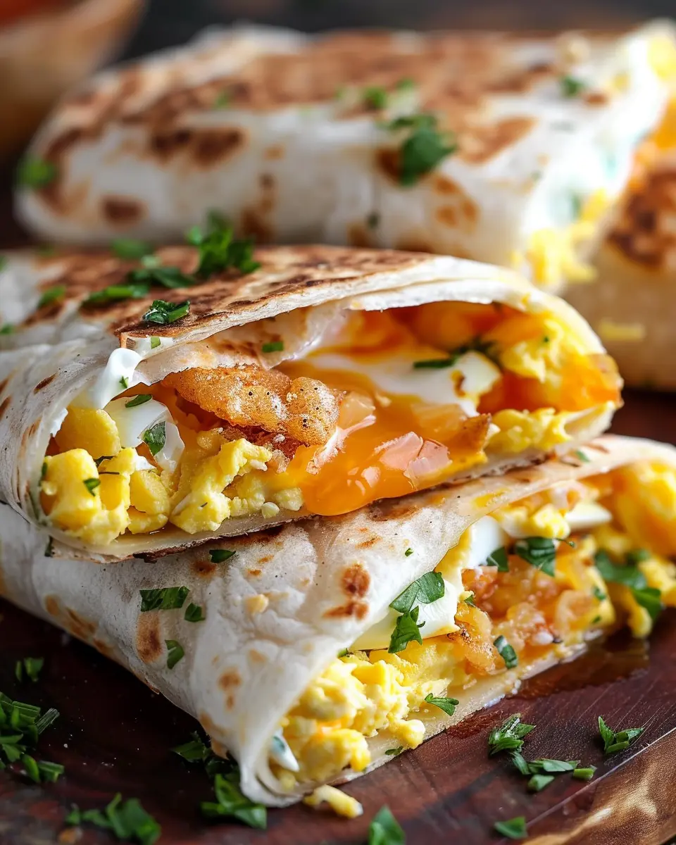 Breakfast Crunchwraps with Eggs: Easy Turkey Bacon and Chicken Ham Delight