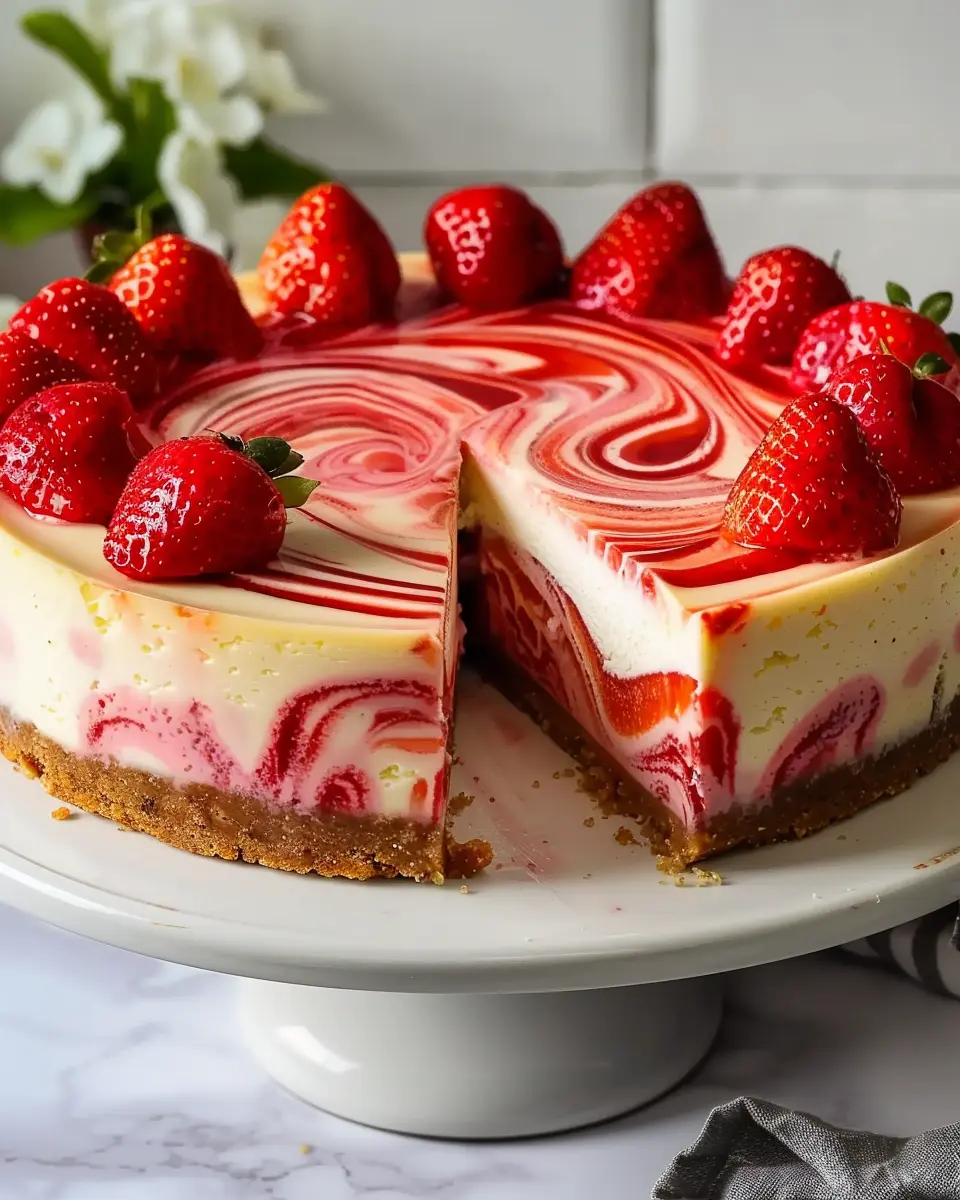 Decadent Strawberry Swirl Cheesecake Recipe for Sweet Bliss at Home