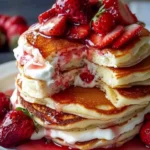 Strawberry Cheesecake Pancakes That Taste Like Dessert for Breakfast