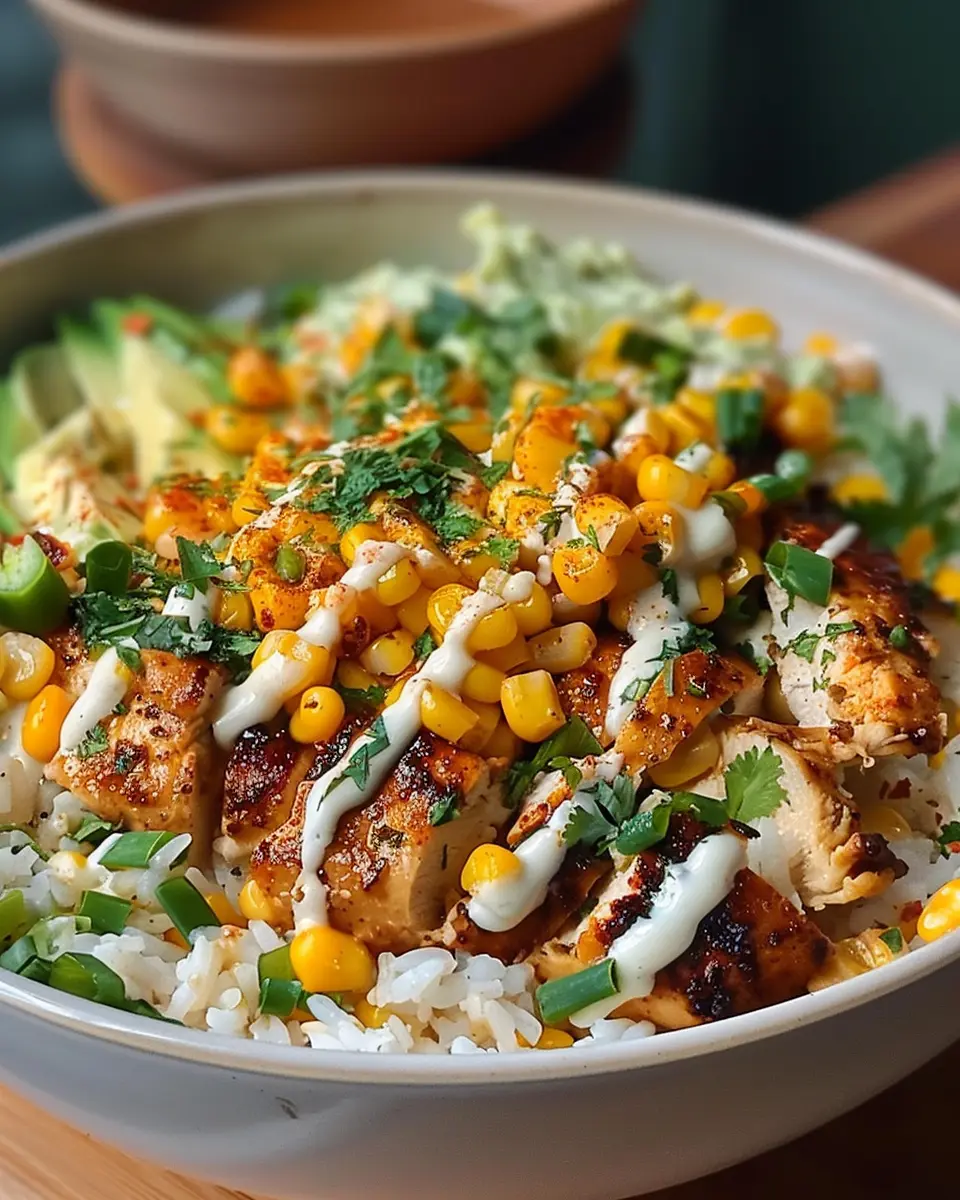 Street Corn Chicken Rice Bowl