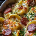 Classic Crockpot Pierogi Casserole with Kielbasa