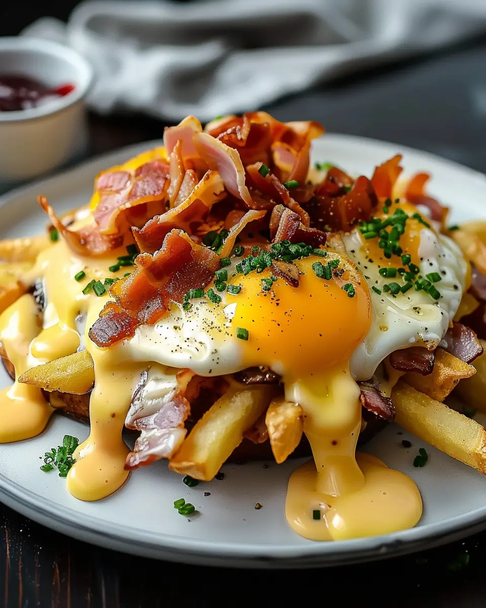 Ultimate Breakfast Poutine: Indulgent Turkey Bacon &amp; Creamy Hollandaise