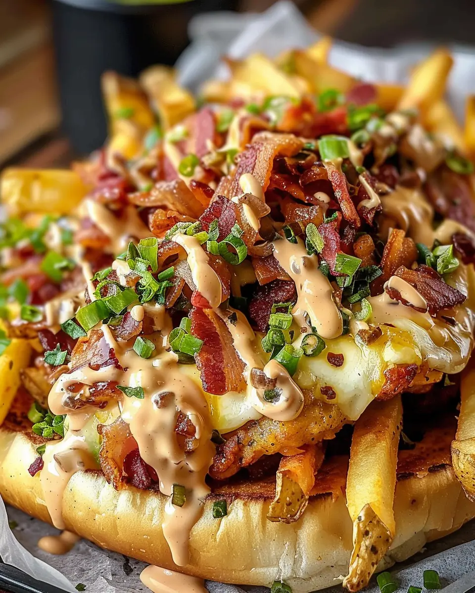 Dirty Chicken and Turkey Bacon Loaded Fries: The Ultimate Indulgence