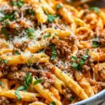 Creamy High Protein Beef Pasta