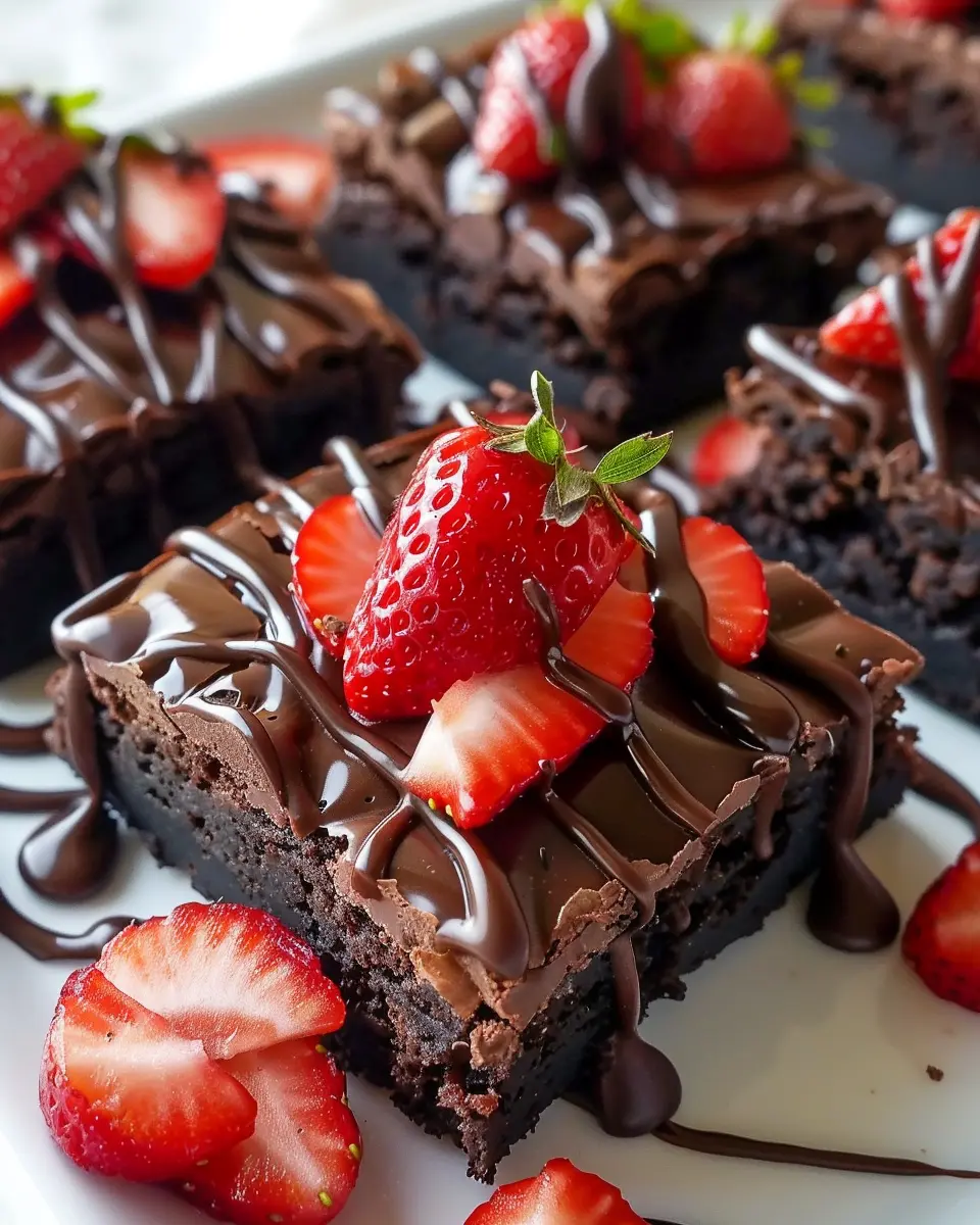 Chocolate Covered Strawberry Brownies
