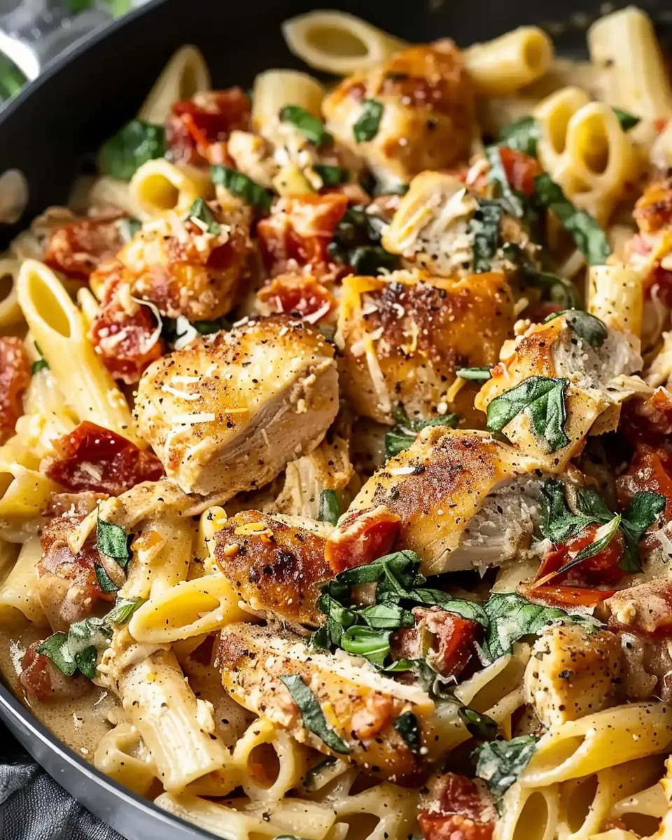Simple Tuscan Chicken Pasta: Easy Weeknight Delight With Turkey Bacon