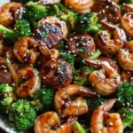Easy Honey Garlic Shrimp and Sausage Broccoli Skillet