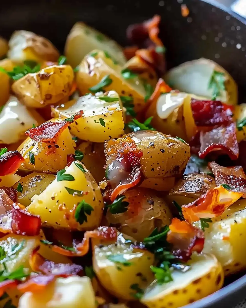 Bangin Breakfast Potatoes: Crispy Comfort with Turkey Bacon Delight