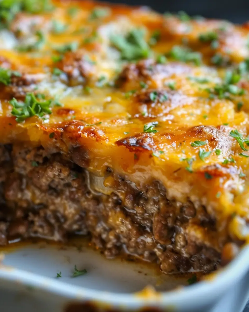 Delectable 375° Cheesy meatloaf casserole