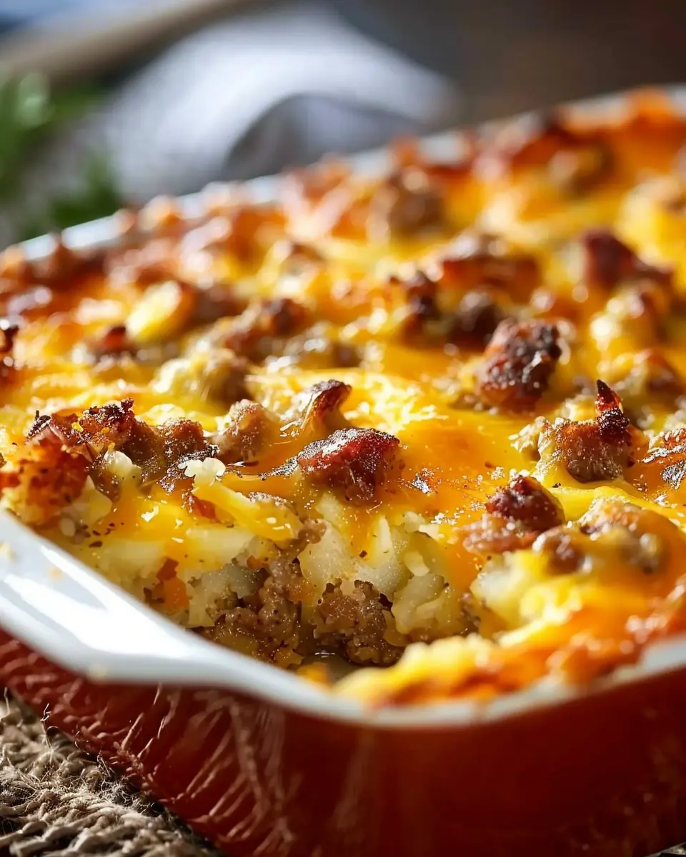 Sausage Hash Brown Breakfast Casserole