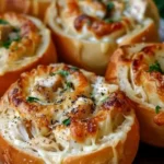 Chicken Alfredo Garlic Bread Bowls