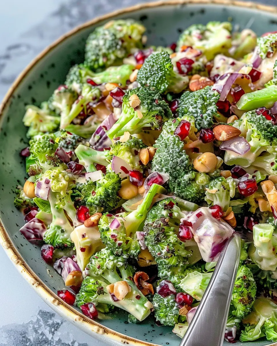 Broccoli Salad Delight with Turkey Bacon and Chicken Ham Twist