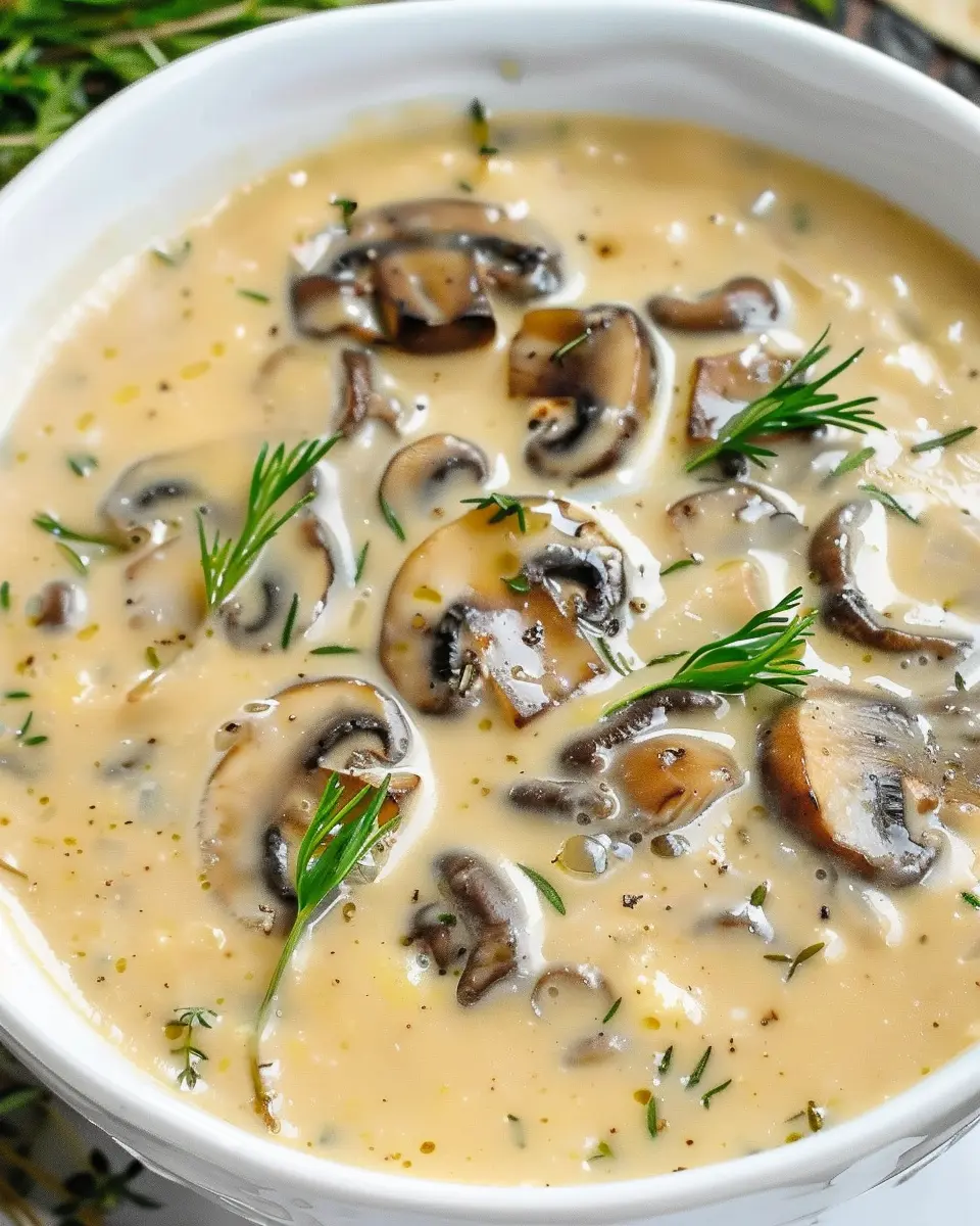 Cream of Mushroom Soup: Easy Comfort Food with Turkey Bacon