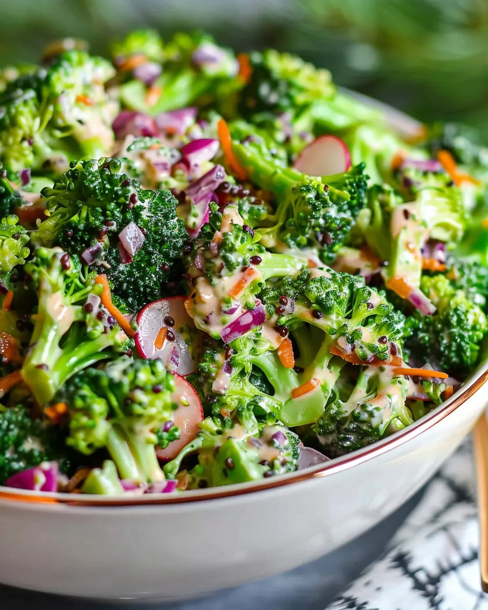 The Best Broccoli Salad with Turkey Bacon and Chicken Ham Delight