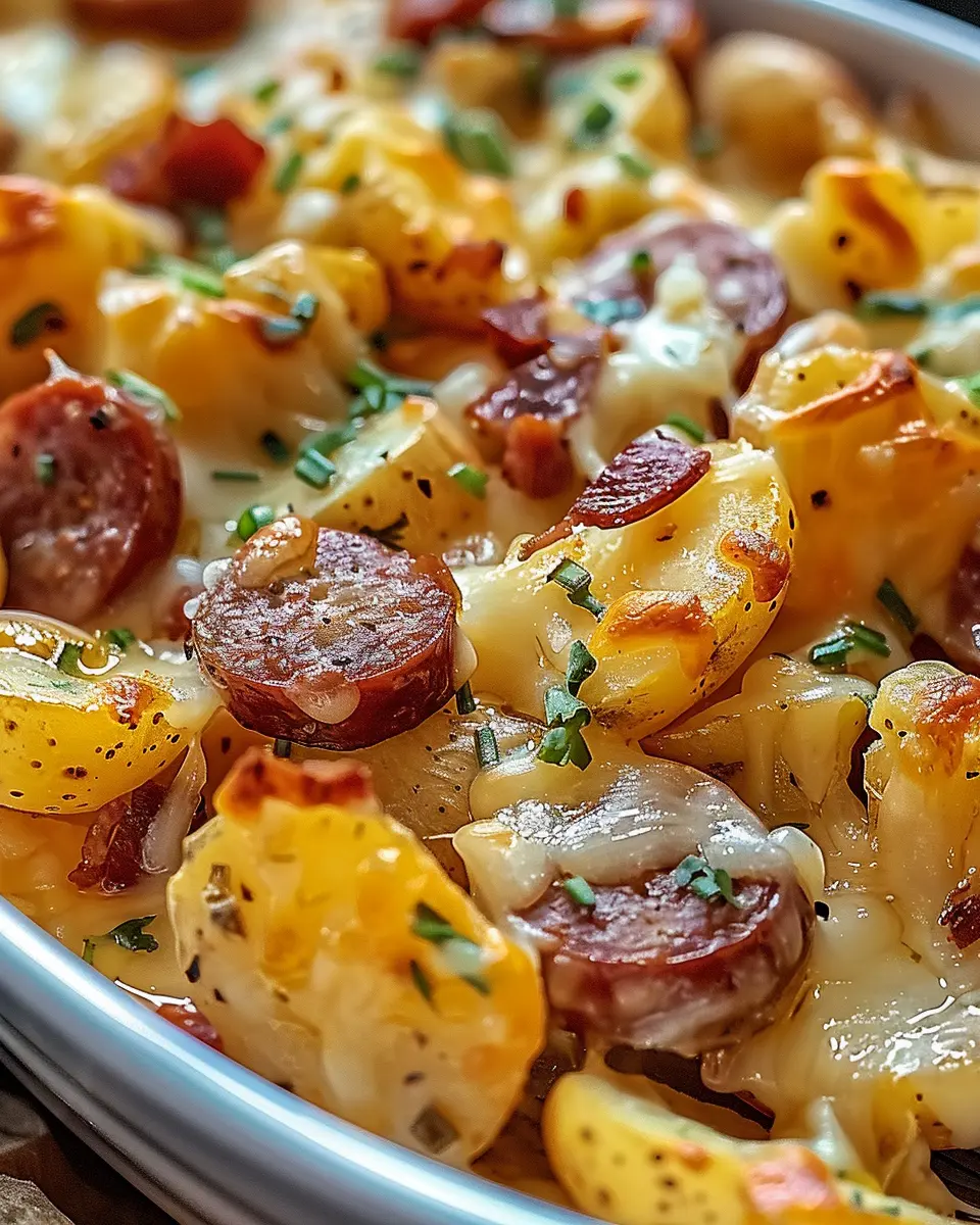 Cheesy Ranch Potatoes and Smoked Sausage for a Cozy Dinner