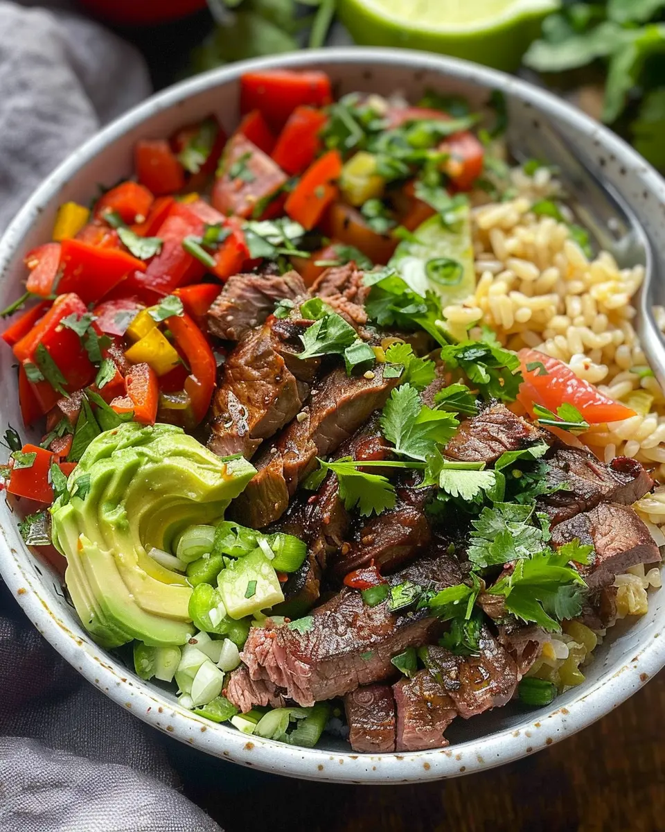 High Protein Steak Fajita Bowl with Turkey Bacon Twist