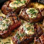 Garlic Butter Steak With Parmesan Cream Sauce