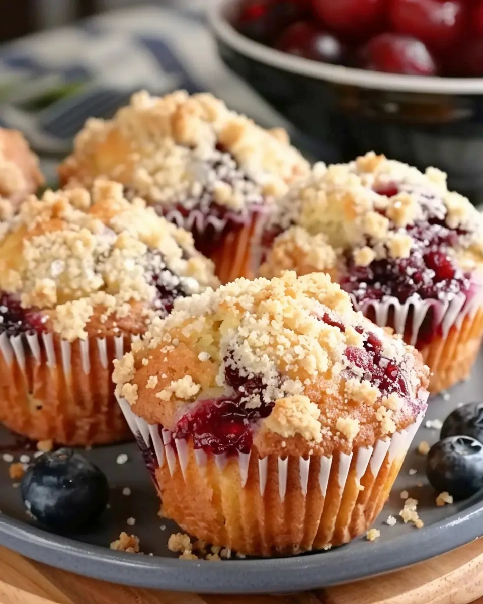 Muffins de Vainilla con Arándanos: Delicioso Crumble Casero