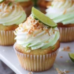 Coconut Cupcakes with Lime Buttercream Frosting