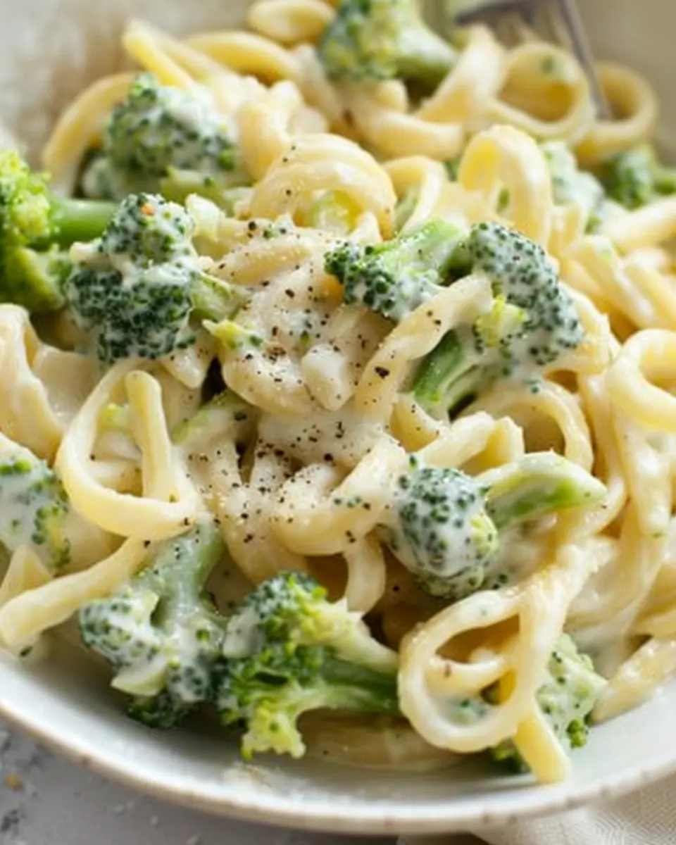 Creamy Broccoli Pasta – One Pot Easy Turkey Bacon Delight